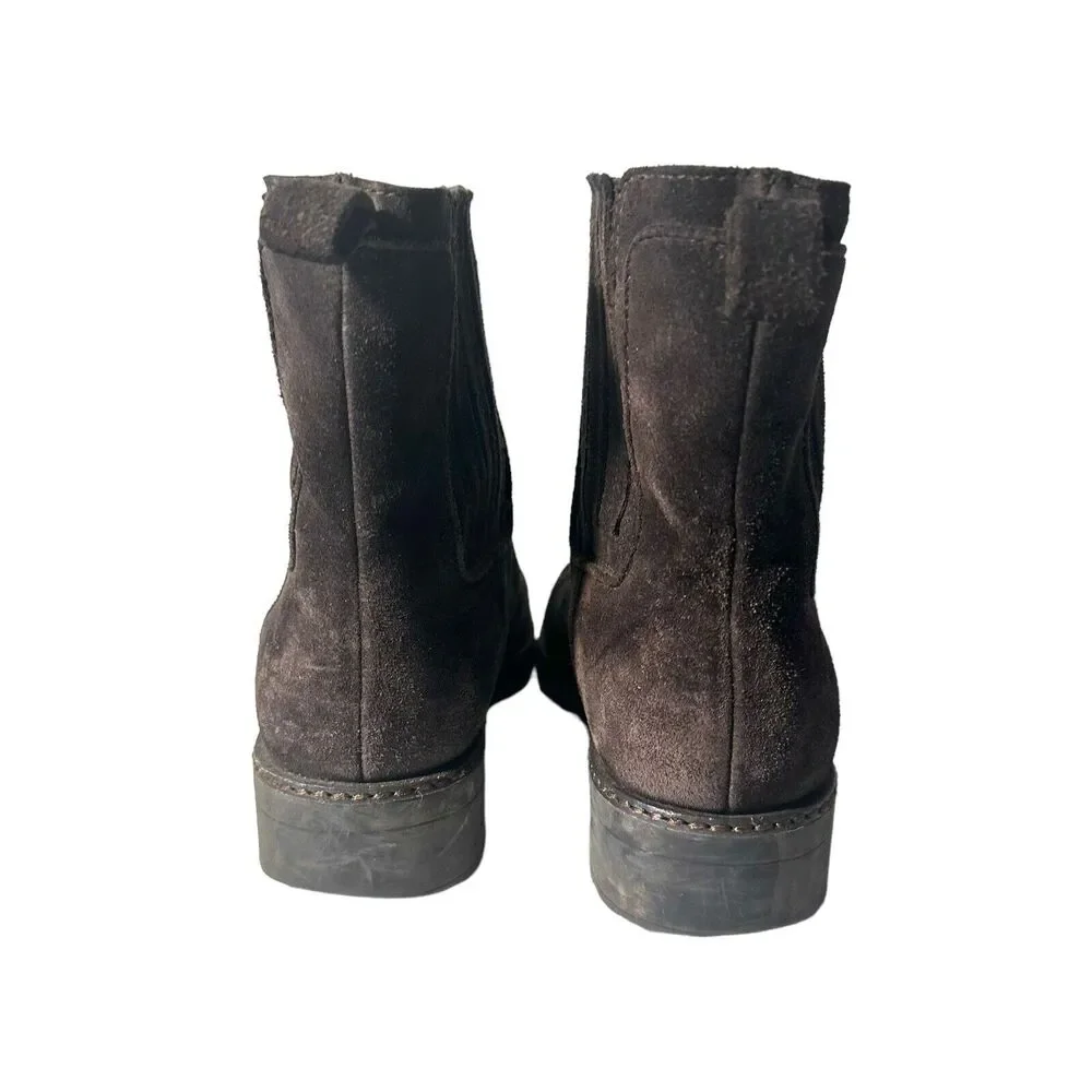 Via Spiga Womens Sz 6 Erisa Chelsea Brown Suede Leather Booties Ankle Boot